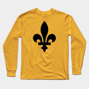 Fleur de lis plain BLACK Long Sleeve T-Shirt